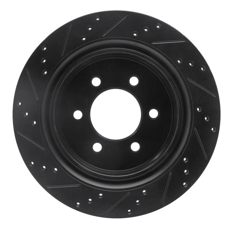 Ford F-150 Brake Rotor (1) - Rear Right - R1 Concepts - Drilled & Slotted - Black - `12-`20